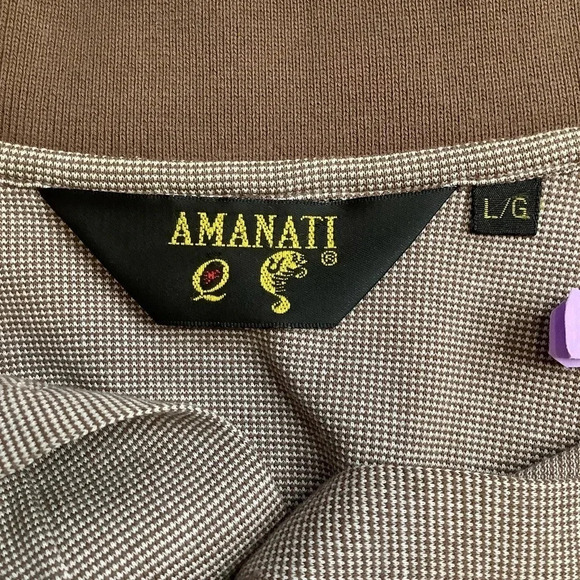 VINTAGE Brown Cotton Knit Polo Shirt Size L - Picture 9 of 14